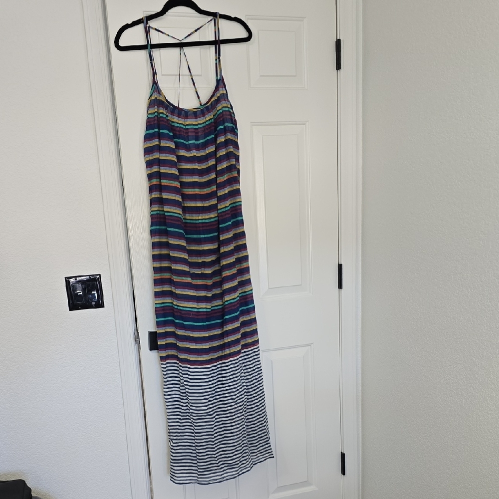 Lovestitch Vibrant Striped Maxi Dress Sz M/L Nwt